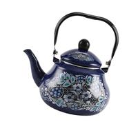 PETSOLA Théière émaillée, étanche, Multifonctionnelle, Résistante à La Chaleur, à Motif Floral, Pichet En émail, Carafe à Eau pour Restaurant, Maison, Café, 2.5l