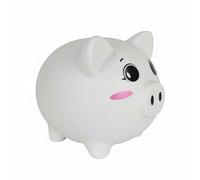 PETSOLA Tirelire Cochon Enfant Tirelire Piggy Bank Boîte à Monnaie Banque Décorative en Vinyle et Résine Solide avec Large Accès Simple aux Économies Adaptée, Blanc, XL