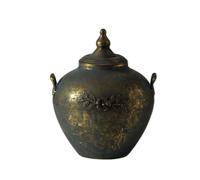 PETSOLA Vase Centre Table Trompte Lustré | Laiton, Patiné, Vase en Forme Trompte, pr lon, Étagère, Entrée, Style A