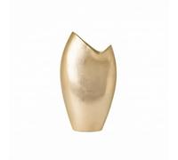 PETSOLA Vase en Aluminium Sculptural Vase Décoratif en Métal Compact Support Floral pour Console, Hôtel, 23 10 H43cm, Vase Doré À Ouverture Oblique, Grande Taille