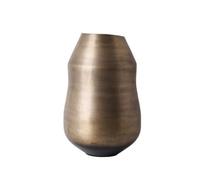PETSOLA Vase en Aluminium Sculptural Vase Décoratif en Métal Compact Support Floral pour Console, Hôtel, 38 8.5 H28cm, Argent Galvanisé À Large Ouverture