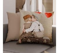 PETTI Artigiani Italiani - 2 Taies d’Oreiller 35x35 cm en Microfibre, Coussins Décoratifs Chambre, Salon, Lot de 2 Housses de Coussin, Taie Bisou, 100% Made in Italy