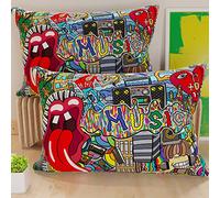 PETTI Artigiani Italiani - 2 Taies d’Oreiller 50x70 cm en Microfibre, Coussins Décoratifs Chambre, Salon, Lot de 2 Housses de Coussin, Taie Murales, 100% Made in Italy