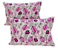 PETTI Artigiani Italiani - 2 Taies d’Oreiller 50x70 cm en Microfibre, Coussins Décoratifs Chambre, Salon, Lot de 2 Housses de Coussin, Taie Lipstick Blanc, 100% Made in Italy