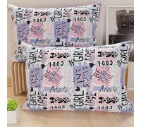 PETTI Artigiani Italiani - 2 Taies d’Oreiller 50x70 cm en Microfibre, Coussins Décoratifs Chambre, Salon, Lot de 2 Housses de Coussin, Taie Girl Cool, 100% Made in Italy
