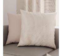 PETTI Artigiani Italiani - 2 Taies d’Oreiller 60x60 cm en Microfibre, Coussins Décoratifs Chambre, Salon, Lot de 2 Housses de Coussin, Taie Feuille Taupe, 100% Made in Italy