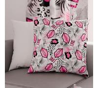 PETTI Artigiani Italiani - 2 Taies d’Oreiller 65x65 cm en Microfibre, Coussins Décoratifs Chambre, Salon, Lot de 2 Housses de Coussin, Taie Lipstick Blanc, 100% Made in Italy