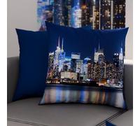 PETTI Artigiani Italiani - 2 Taies d’Oreiller 65x65 cm en Microfibre, Coussins Décoratifs Chambre, Salon, Lot de 2 Housses de Coussin, Taie New York, 100% Made in Italy