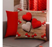 PETTI Artigiani Italiani - 2 Taies d’Oreiller 65x65 cm en Microfibre, Coussins Décoratifs Chambre, Salon, Lot de 2 Housses de Coussin, Taie Cœur, 100% Made in Italy