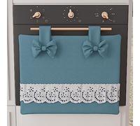 PETTI Artigiani Italiani - Cache-Four avec Dentelle de Saint-Gall, Housse de Four Tissu en Coton, 50x42 cm, Bleu, Accessoires De Cuisine 100% Fabriqué en Italie