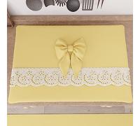 PETTI Artigiani Italiani - Cache Plaque de Cuisson avec Dentelle de Saint-Gall 50x70 cm, Protection Plaque Induction et a Gaz en Coton, Jaune, Accessoires De Cuisine, 100% Made in Italy