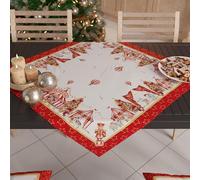 PETTI Artigiani Italiani - Centre de Table de Noël 90x90 cm, Tissu en Microfibre Doux et Résistant, Décoration Élégante pour Fêtes, Motif 'Cirque', 100% Fabriqué en Italie