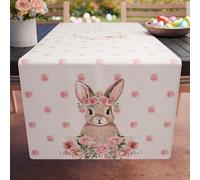 PETTI Artigiani Italiani - Chemin de Table de Pâques 140x40 cm en Microfibre Anallergique Anti-Tache, Élégant et Lavable pour Salon et Cuisine, 100% Made in Italy