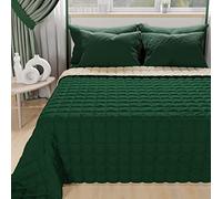 PETTI Artigiani Italiani - Couette 1,5 Places Reversible 220x260 cm en Microfibre, Couvre-lit Printemps, Couverture Réversible, Vert Beige, 100% Fabriqué en Italie