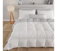 PETTI Artigiani Italiani - Couette Chaude Hiver 240x260 Bicolore BlancGris, Double Face, Couette pour lit 2 Personnes, en Microfibre 300g/m², Made in Italy
