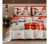 PETTI Artigiani Italiani - Couette d'hiver de Noël Simple, Couette de Noël Double Face avec Couleur Unie et Impression numérique, Marionnette 2, fabriquée en Italie