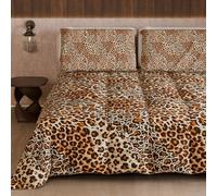 PETTI Artigiani Italiani - Couette d'hiver pour lit Simple, Couette Double Face, Couleur Unie et Impression numérique Animalier 04, fabriquée en Italie