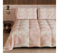 PETTI Artigiani Italiani - Couette d'hiver pour lit Simple, Couette Double Face, Couleur Unie et Impression numérique Tropical Powder, fabriquée en Italie
