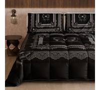 PETTI Artigiani Italiani - Couette d'hiver pour lit Simple, Couette Double Face, Couleur Unie et Impression numérique, nœud Diamants, fabriquée en Italie