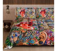 PETTI Artigiani Italiani - Couette d'hiver pour lit Simple, Couette Double Face, Couleur Unie et Impression numérique Murale, fabriquée en Italie