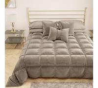 PETTI Artigiani Italiani - Couette Double Face en Velours Doux et Chaud 350 g/m², Simple 160 x 260 cm, Boue, 100% Fabriquée en Italie