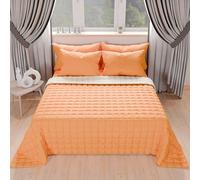 PETTI Artigiani Italiani - Couette Double Reversible 240x260 cm en Microfibre, Couvre-lit Printemps Double, Couverture 2 Personnes Réversible, Orange Crème, 100% Fabriqué en Italie