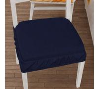 PETTI Artigiani Italiani Coussins de Chaise avec Élastique, Galette de Chaise Unie 40x40 cm, Lot de 2, Lavables, 100% Polyester, Bleu Nuit