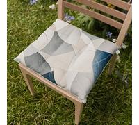PETTI Artigiani Italiani - Coussins de Chaise Cuisine, Lot de 6 Galettes Microfibre avec Liens, Motif Cercles Jean, Fabriqué avec Amour et Passion en Italie Depuis 1968