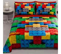PETTI Artigiani Italiani - Couvre-lit d'été 170x260 cm 100 g/m² Double Face, Couette légère pour lit Simple, Printemps, Modèle Briques, 100% Fabriqué en Italie