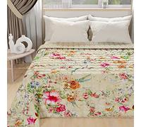 PETTI Artigiani Italiani - Couvre-lit d'été 170x260 cm 100 g/m² Double Face, Couette légère pour lit Simple, Printemps, Modèle Spring Tourterelle, 100% Fabriqué en Italie