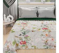 PETTI Artigiani Italiani - Couvre-lit d'été 220x260 cm 100 g/m² Double Face, Couette légère pour lit Une Place et demie, Printemps, Modèle Spring Gris, 100% Fabriqué en Italie