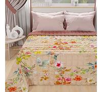 PETTI Artigiani Italiani - Couvre-lit d'été 260x270 cm 100 g/m² Double Face, Couette légère pour lit Double, Printemps, Modèle Spring Poudre, 100% Fabriqué en Italie