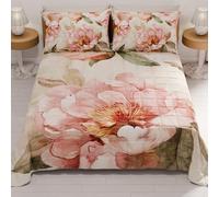 PETTI Artigiani Italiani - Couvre-lit d'été 260x270 cm 100 g/m² Double Face, Couette légère pour lit Double, Printemps, Modèle Floral 20, 100% Fabriqué en Italie