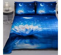 PETTI Artigiani Italiani - Couvre-lit d'été 260x270 cm 100 g/m² Double Face, Couette légère pour lit Double, Printemps, Modèle Nuit étoilée, 100% Fabriqué en Italie