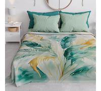 PETTI Artigiani Italiani - Drap de Protection en Microfibre Multi-Usage Anti-Taches 180x270 cm, Housse de Canapé, Couvre Lit, Couverture de Canape, Palmwater Vert Pétrole, 100% Made in Italy