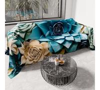 PETTI Artigiani Italiani - Drap de Protection en Microfibre Multi-Usage Anti-Taches 260x270 cm, Housse de Canapé, Couvre Lit, Couverture de Canape, Floral 05 15, 100% Made in Italy