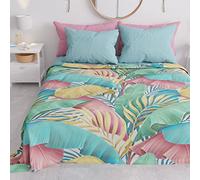 PETTI Artigiani Italiani - Drap de Protection en Microfibre Multi-Usage Anti-Taches 260x270 cm, Housse de Canapé, Couvre Lit, Couverture de Canape, Tropical 06, 100% Made in Italy