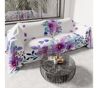 PETTI Artigiani Italiani - Drap de Protection en Microfibre Multi-Usage Anti-Taches 260x270 cm, Housse de Canapé, Couvre Lit, Couverture de Canape, Floral 03, 100% Made in Italy