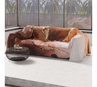 PETTI Artigiani Italiani - Drap de Protection en Microfibre Multi-Usage Anti-Taches 260x270 cm, Housse de Canapé, Couvre Lit, Couverture de Canape, Marble 10 Taupe, 100% Made in Italy