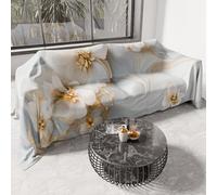 PETTI Artigiani Italiani - Drap de Protection en Microfibre Multi-Usage Anti-Taches 300x270 cm, Housse de Canapé, Couvre Lit, Couverture de Canape, Floral 06 1, 100% Made in Italy