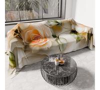 PETTI Artigiani Italiani - Drap de Protection en Microfibre Multi-Usage Anti-Taches 300x270 cm, Housse de Canapé, Couvre Lit, Couverture de Canape, Floral 06 12, 100% Made in Italy