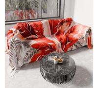 PETTI Artigiani Italiani - Drap de Protection en Microfibre Multi-Usage Anti-Taches 400x270 cm, Housse de Canapé, Couvre Lit, Couverture de Canape, Palmwater Rouge, 100% Made in Italy