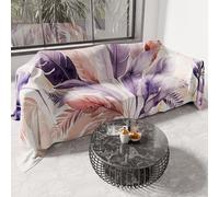 PETTI Artigiani Italiani - Drap de Protection en Microfibre Multi-Usage Anti-Taches 400x270 cm, Housse de Canapé, Couvre Lit, Couverture de Canape, Palmwater Lilas, 100% Made in Italy