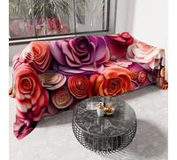 PETTI Artigiani Italiani - Drap de Protection en Microfibre Multi-Usage Anti-Taches 500x270 cm, Housse de Canapé, Couvre Lit, Couverture de Canape, Floral 05 17, 100% Made in Italy