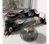 PETTI Artigiani Italiani - Drap de Protection en Microfibre Multi-Usage Anti-Taches 500x270 cm, Housse de Canapé, Couvre Lit, Couverture de Canape, Floral 05 8, 100% Made in Italy