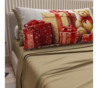 PETTI Artigiani Italiani - Draps Noël 1 Place, Ensemble de Lit en Coton avec Taie d’Oreiller, Impression Digitale, Motif Ourson 02 Taupe, 100% Fabriqué en Italie