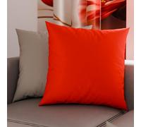 PETTI Artigiani Italiani - Lot de 2 Taies d'oreiller de Lit 30x30 cm, Housses de Coussin Unies Double Face Rouge et Gris, Taie Oreiller 100% Microfibre, Fabriqué en Italie