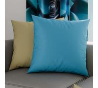 PETTI Artigiani Italiani - Lot de 2 Taies d'oreiller de Lit 30x30 cm, Housses de Coussin Unies Double Face Taupe et Bleu Ciel, Taie Oreiller 100% Microfibre, Fabriqué en Italie