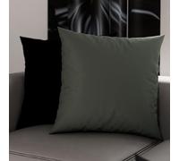 PETTI Artigiani Italiani - Lot de 2 Taies d'oreiller de Lit 35x35 cm, Housses de Coussin Unies Double Face Gris Foncé et Noir, Taie Oreiller 100% Microfibre, Fabriqué en Italie