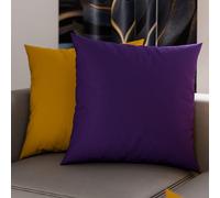 PETTI Artigiani Italiani - Lot de 2 Taies d'oreiller de Lit 35x35 cm, Housses de Coussin Unies Double Face Violet et Jaune, Taie Oreiller 100% Microfibre, Fabriqué en Italie